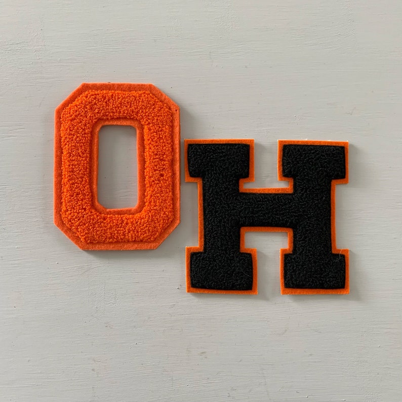 Vintage Chenille OH Letters image 1