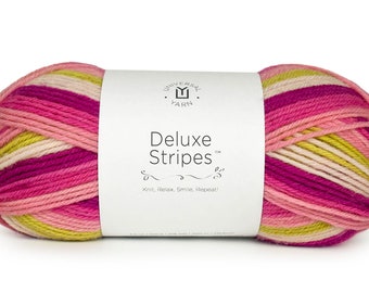 Deluxe Stripes, Universal Yarn, Worsted weight yarn, Superwash wool/nylon 75/25, 100 grams, 218 yards 9 colors