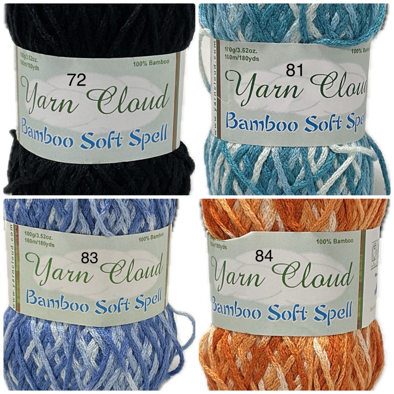 Bamboo Soft Spell 100% Bamboo rayon 100gr/ 3.5oz, 160m/180yds Worsted/medium weight yarn Chain Plied Yarn Cloud image 6