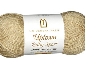 Uptown Baby Sport, Universal Yarn, Sport/Fine weight Anti-pill Acrylic 100% 100 grams 361 yds