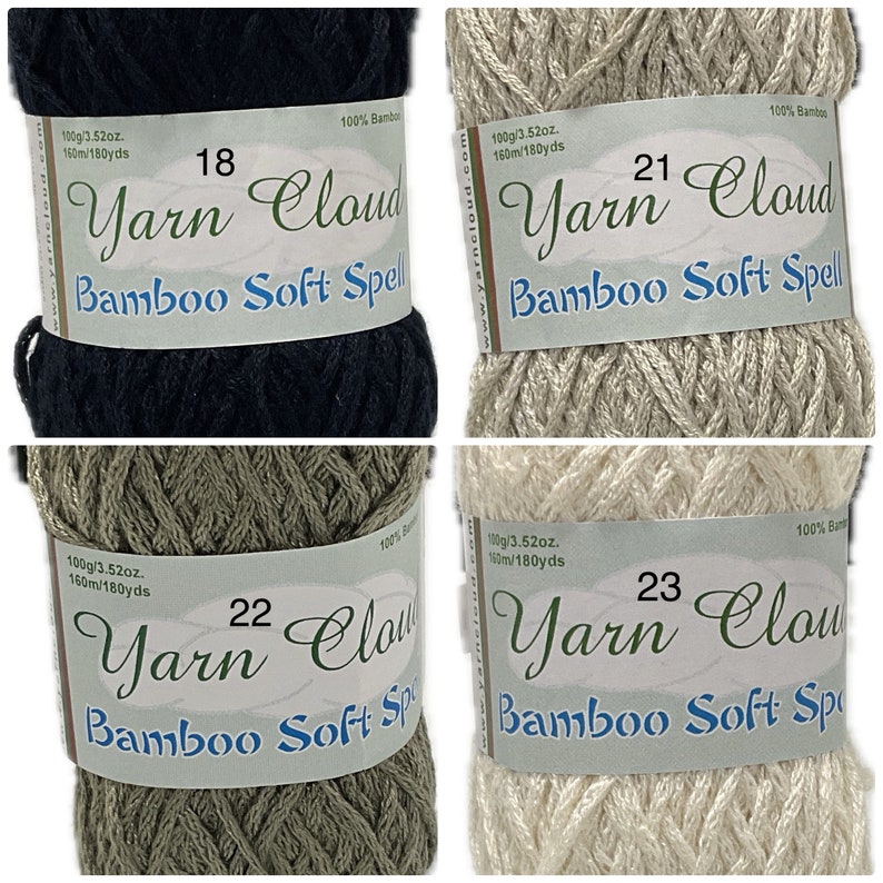 Bamboo Soft Spell 100% Bamboo rayon 100gr/ 3.5oz, 160m/180yds Worsted/medium weight yarn Chain Plied Yarn Cloud image 3