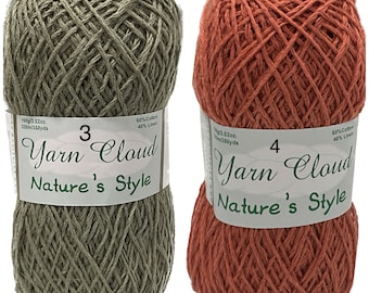 Nature's Style 60/40 Cotton/Linen blend 100g/3.52oz 320m/350 yds DK weight Yarn Cloud