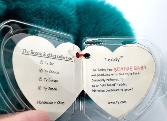 teddy teal beanie baby value