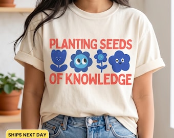 T-Shirt „Samen des Wissens pflanzen“ | T-Shirt mit Blumenmotiv