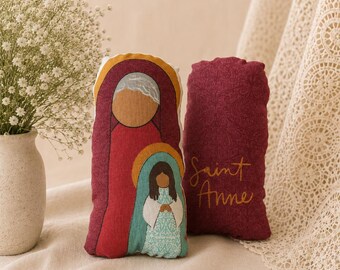 Pluche Sint Anna-beeldje | Katholiek speelgoed voor kinderen (Doop, Eerste Communie)