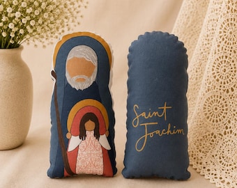 Pluche Sint Joachim-beeldje | Katholiek speelgoed voor kinderen (Doop, Eerste Communie)