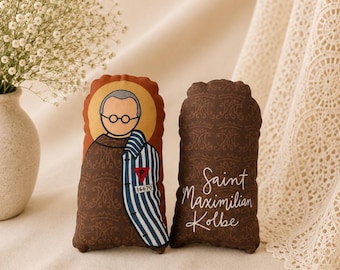 Pluche Sint Maximilian Kolbe-beeldje | Katholiek speelgoed voor kinderen (Doop, Eerste Communie)