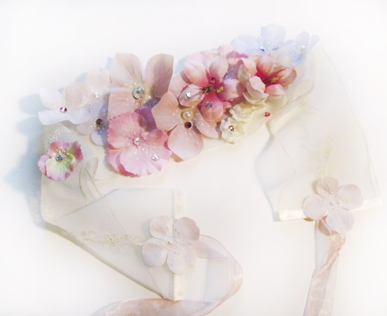 Wedding Flower Headband Cherry Blossom Headpiece Bridal Etsy