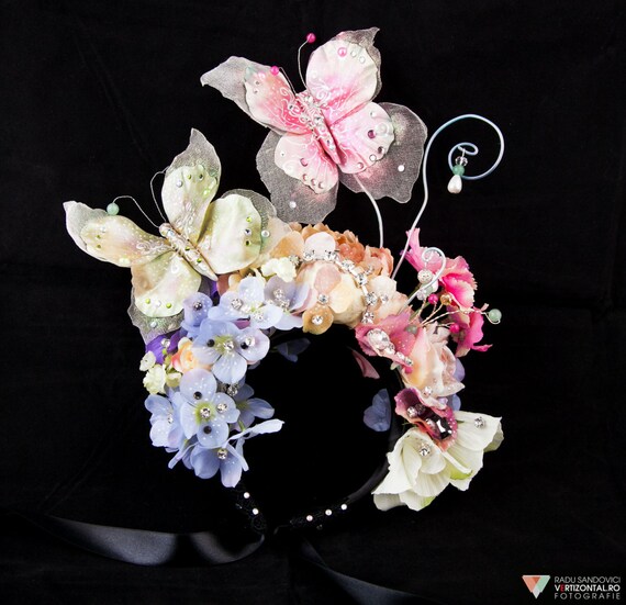 Crystal Bridal Headpiece Flower Wedding Accessories Etsy