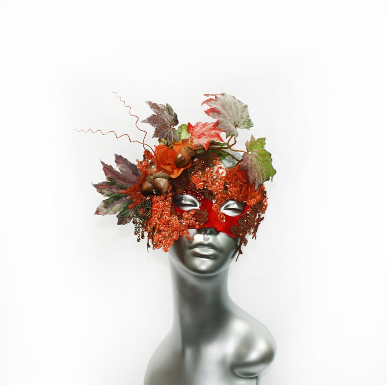 Autumn Masquerade Mask Halloween Costume Accessories Lace Etsy