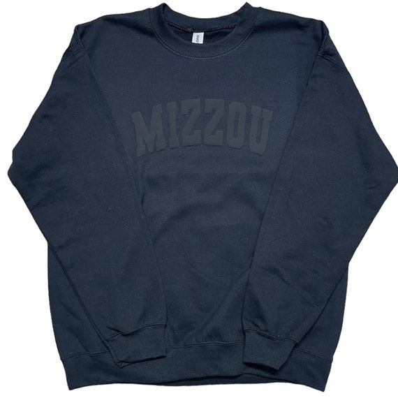 Black Puff Vinyl Mizzou Sweatshirt, Custom, Personalized, College Team,  Football, Basketball 