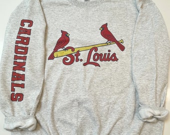 St Louis Cardinals Womens Blue Washed Crew Sweatshirt