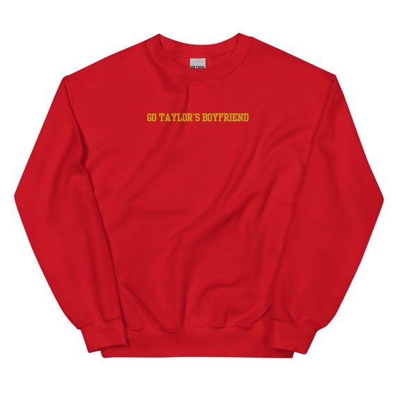 Embroidered boyfriend crewneck sweatshirt clearance