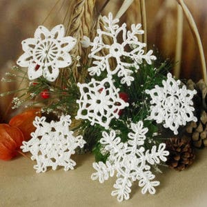 Crochet snowflakes Set of 6 Lace snowflakes Winter decor Handmade snowflakes Christmas decorations S18 S1 S16 S6 S14 S11 K1 image 1