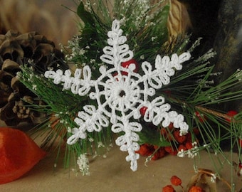 Crochet snowflake Christmas ornaments decorations Christmas tree embellishment White snowflakes Christmas snowflakes Winter decor S12
