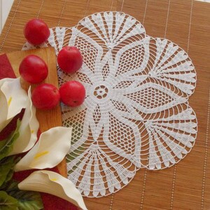 Crochet Doily Large Doily White Crocheted Doilies White Lace - Etsy