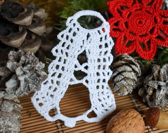 Crochet bell ornaments Christmas decorations White crochet bells Christmas tree decorations Crochet Christmas bell
