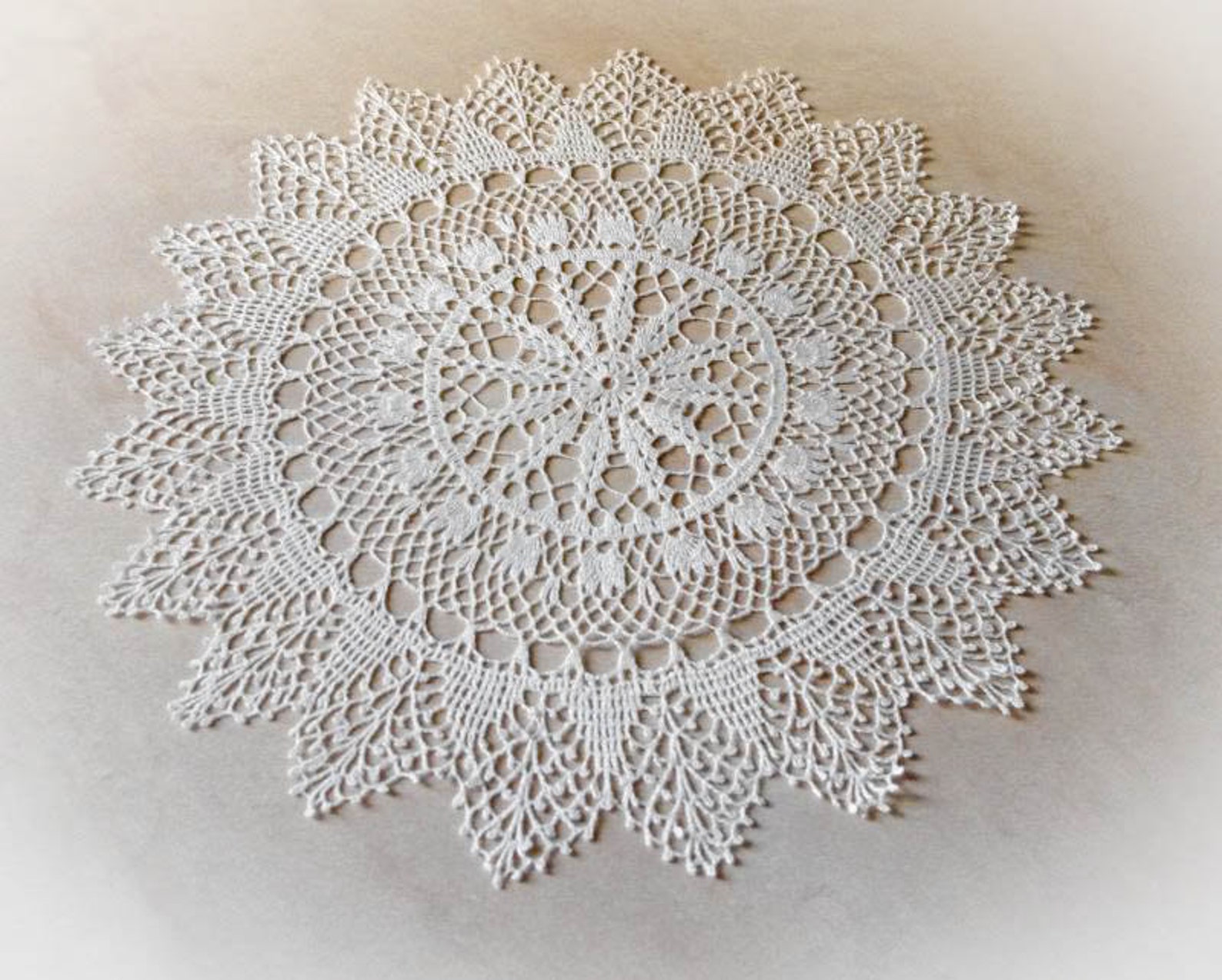 Large Lace Doily White Elegant Crochet Doilies Table Etsy