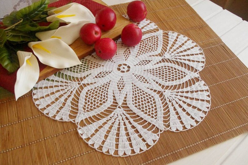 Crochet Doily Large Doily White Crocheted Doilies White Lace - Etsy