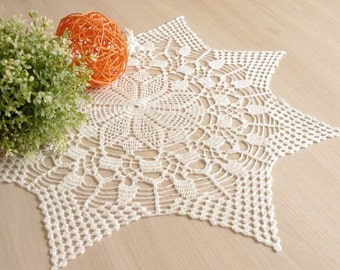 SALE 40% OFF: Large crochet doily White elegant lace doilies Table decor Crochet centerpiece Large lace doily Home decor 22" doily 256