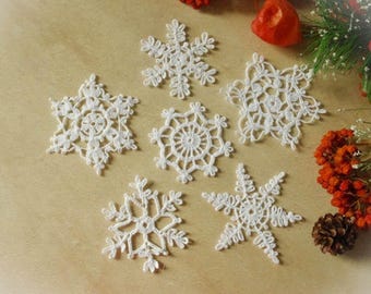 Crochet snowflakes Set of 6 snowflakes Handmade snowflakes Christmas decorations Winter decor S4 S14 D S16 E S12 (K5)