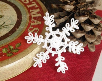 Crochet snowflakes Hanging winter decorations White Christmas decor Crochet ornament White crocheted snowflake Handmade ornaments S14