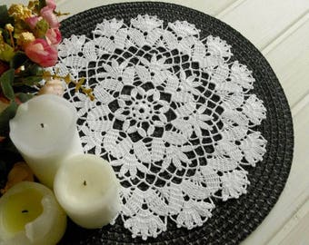 Crochet doily 12 1/5 inches White crochet doilies Cotton doily Crocheted doilies Home decor 414