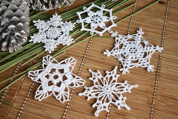 White Snowflake Christmas Ornaments Pack of 48 Snowflakes 5 D