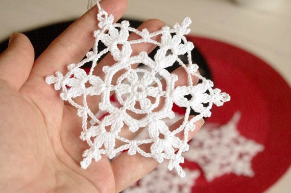 Copo de nieve de ganchillo Adornos colgantes Decoraciones de - Etsy