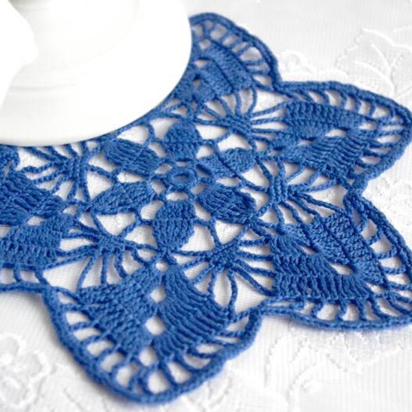 SALE 30% OFF: Crochet doily Blue lace doily Handmade cotton centerpiece crochet doilies Table decoration 227