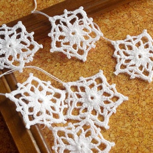 Crochet snowflake Star ornament crochet Hanging ornaments Christmas decorations White snowflakes Christmas gifts Small snowflake S11 image 1