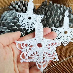 Candle ornaments Crochet decorations Christmas tree decor Religious ornaments image 3