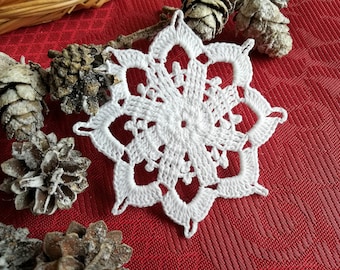 Crochet snowflake Winter decorations Crochet ornaments White crochet snowflakes Handmade ornaments Christmas gifts S21