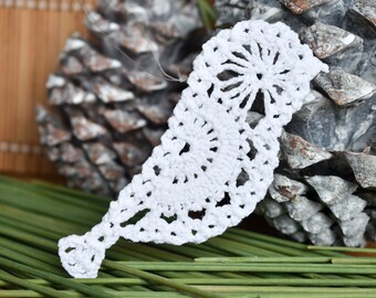 4 inches Crochet bird ornament Christmas ornaments White crochet bird ornaments Christmas tree decorations