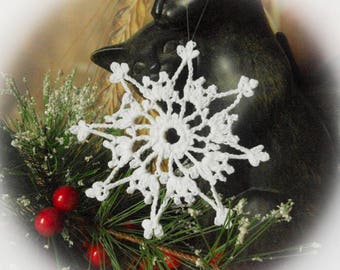 Crochet snowflakes Christmas snowflake ornaments White hanging ornaments Home decorations Winter wonderland White decor S15