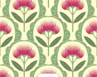 Patrón navideño botánico sin costuras PNG, estilo cottagecore floral con vieiras, papel digital navideño rojo y verde