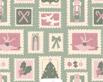 Estampado navideño vintage sin costuras / Cascanueces, bailarina, hada de azúcar. Papel digital para tela y papel de regalo.