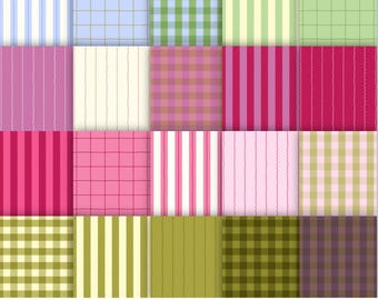 Papel digital a cuadros vichy – Paquete de 20 piezas – Diseño de cuadros tipo ventana – Sublimación para álbumes de recortes