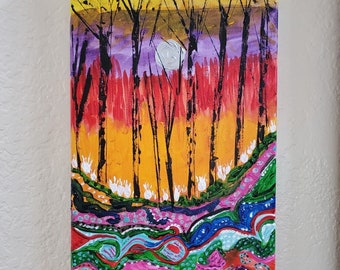 Original Acrylic Spirtual Forest Painting 20'