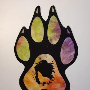 Wolf Paw Patch Iron On 9&quot;