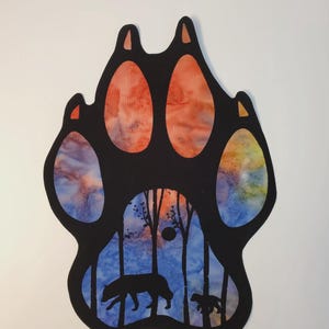 Wolf Paw Patch Iron On 9&quot;