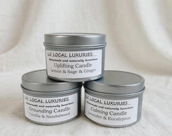 Hand-Poured Soy Wax Apothecary Candle – Grounding, Calming, Uplifting Aromatherapy Candle