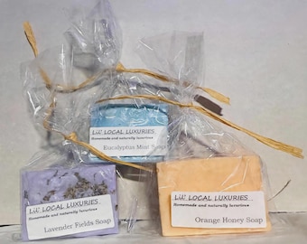 Handmade Goat Milk Soap – Lavender, Eucalyptus Mint, Orange Honey Scents - 5oz bar