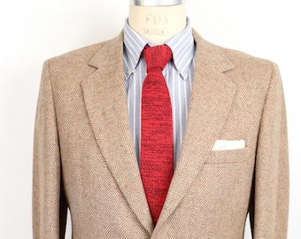 1980s Brown Tweed Sport Coat / size 40 / men's medium