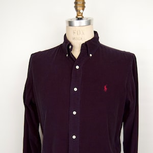 Ralph Lauren Navy Corduroy Shirt with button-down collar / men&#39;s medium