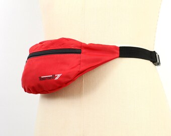 Vintage heuptasje uit de jaren 80-90 in rood en zwart