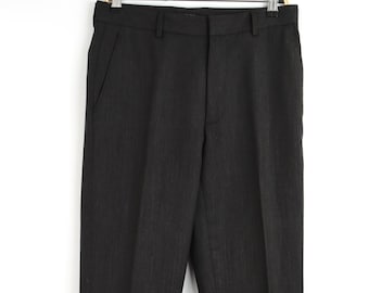 Spodnie wizytowe z wełny w jodełkę w kolorze antracytowym / męskie 30/30