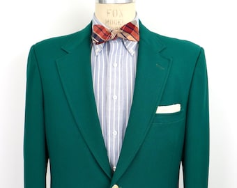 Zielona marynarka z lat 80. ze złotymi guzikami / rozmiar 44 / męska L-XL