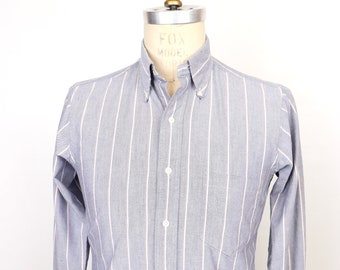 1980s Gant Striped Oxford Button-Down Shirt with blue, white & pink vertical stripe / men's small (15-33)