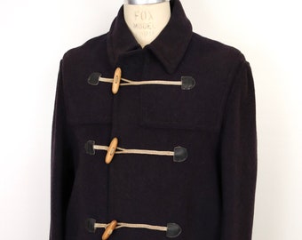 1950s Lodenfrey Navy Blue Duffle Coat With Wooden Toggle